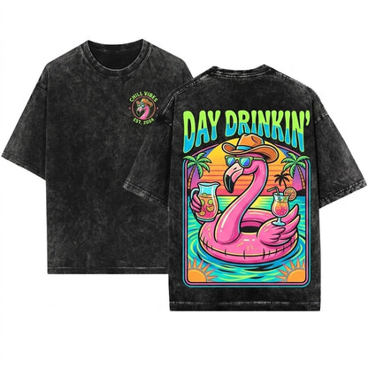 Trendy Day Drinking Summer Beach Lake Girls Trip Unisex Wash T-Shirt