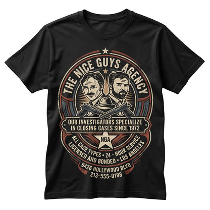 The Nice Guys Detective Agency Retro 1970s Comedy Movie Graphic Unisex TShirt