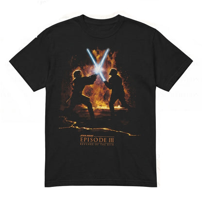 Vintage Retro Anakin Skywalker Obi-Wan Kenobi Mustafar Jedi Duel Graphic Unisex TShirt