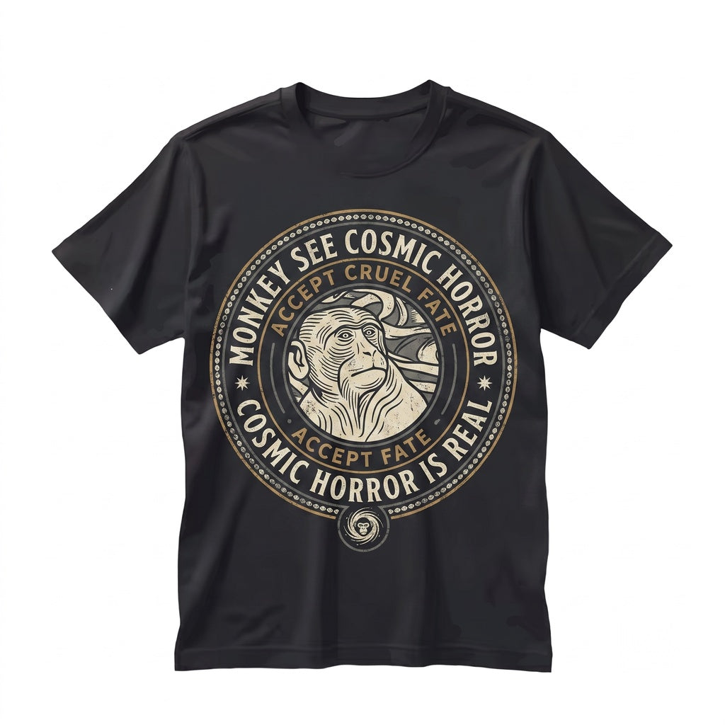 Cosmic Horror Japanese Monkey Vintage Funny Sci-Fi Graphic Unisex TShirt