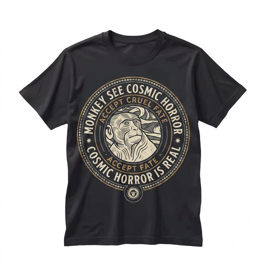 Cosmic Horror Japanese Monkey Vintage Funny Sci-Fi Graphic Unisex TShirt