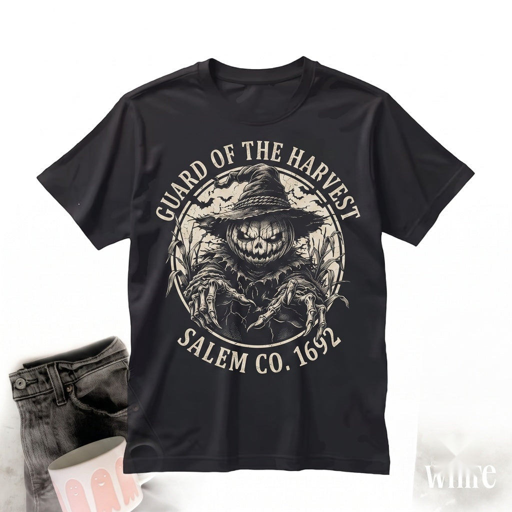 Creepy Pumpkin Scarecrow Dark Cornfield Horror Aesthetic Claws Halloween Gift Unisex TShirt