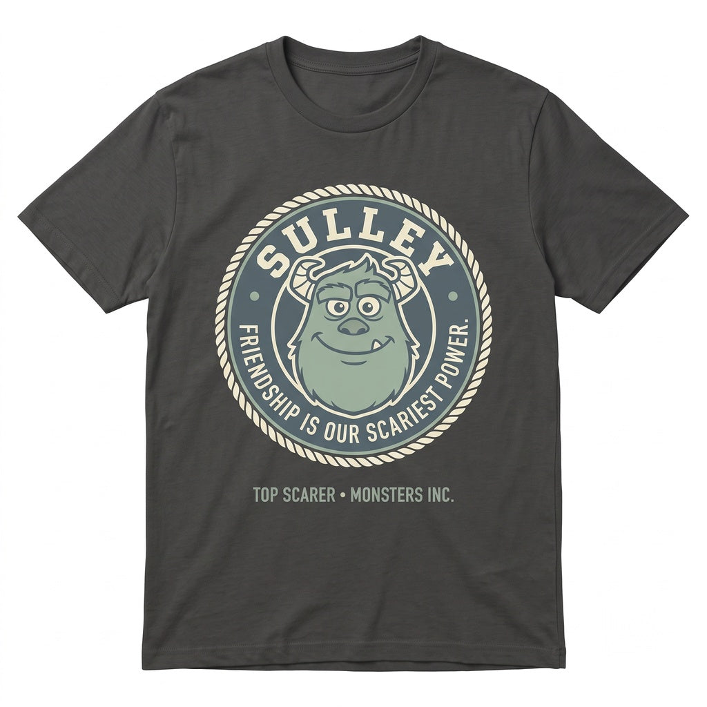 Oversized Blue Monster Graphic Top Walt Theme Park Family Vacation Apparel James P Sullivan Unisex TShirt
