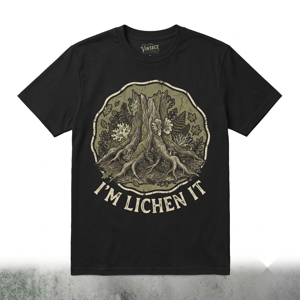 Im Lichen It Funny Plant Lover Nature Pun Tree Graphic Botanical Unisex TShirt