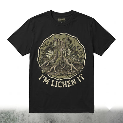 Im Lichen It Funny Plant Lover Nature Pun Tree Graphic Botanical Unisex TShirt
