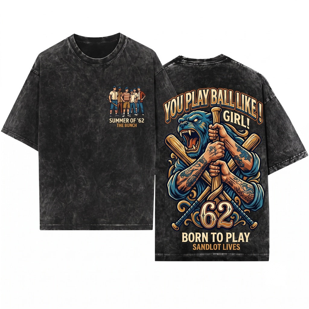 90s Baseball Movie Graphic Retro Film Poster Unisex Wash T-Shirt