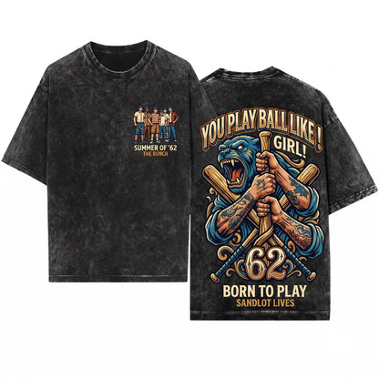 90s Baseball Movie Graphic Retro Film Poster Unisex Wash T-Shirt