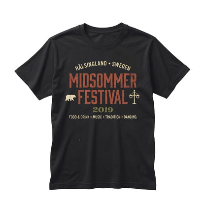 Midsummer Folk Horror Swedish Festival Yellow Temple Solstice Vintage Graphic Unisex TShirt