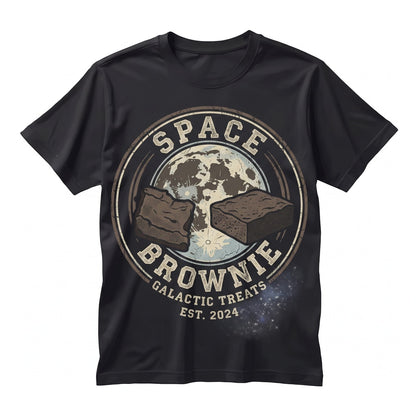 Three Brownie Moon Funny Dessert Retro Galaxy Celestial Sweet Treat Cosmic Chocolate Gift Unisex TShirt