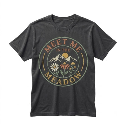 Wildflower Boho Mountain Floral Graphic Moss Green Meadow Botanical Print Unisex TShirt