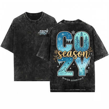 Christmas Holiday Womens Winter Season Cozy Lover Unisex Wash T-Shirt