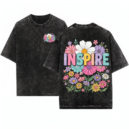 Colorful Floral Teacher Encouragement Blooming Classroom Positive Graphic Gift Unisex Wash T-Shirt