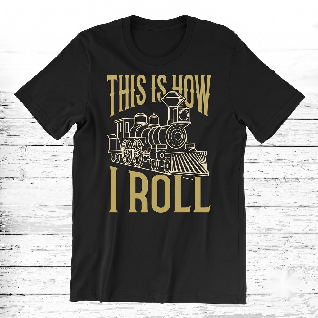 Locomotive Railroad Train Lovers Engineer Gifts Apparel, Vintage Steam Conductor Railway Graphic Novelty Top, Unisex TShirt