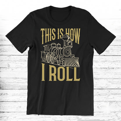 Locomotive Railroad Train Lovers Engineer Gifts Apparel, Vintage Steam Conductor Railway Graphic Novelty Top, Unisex TShirt