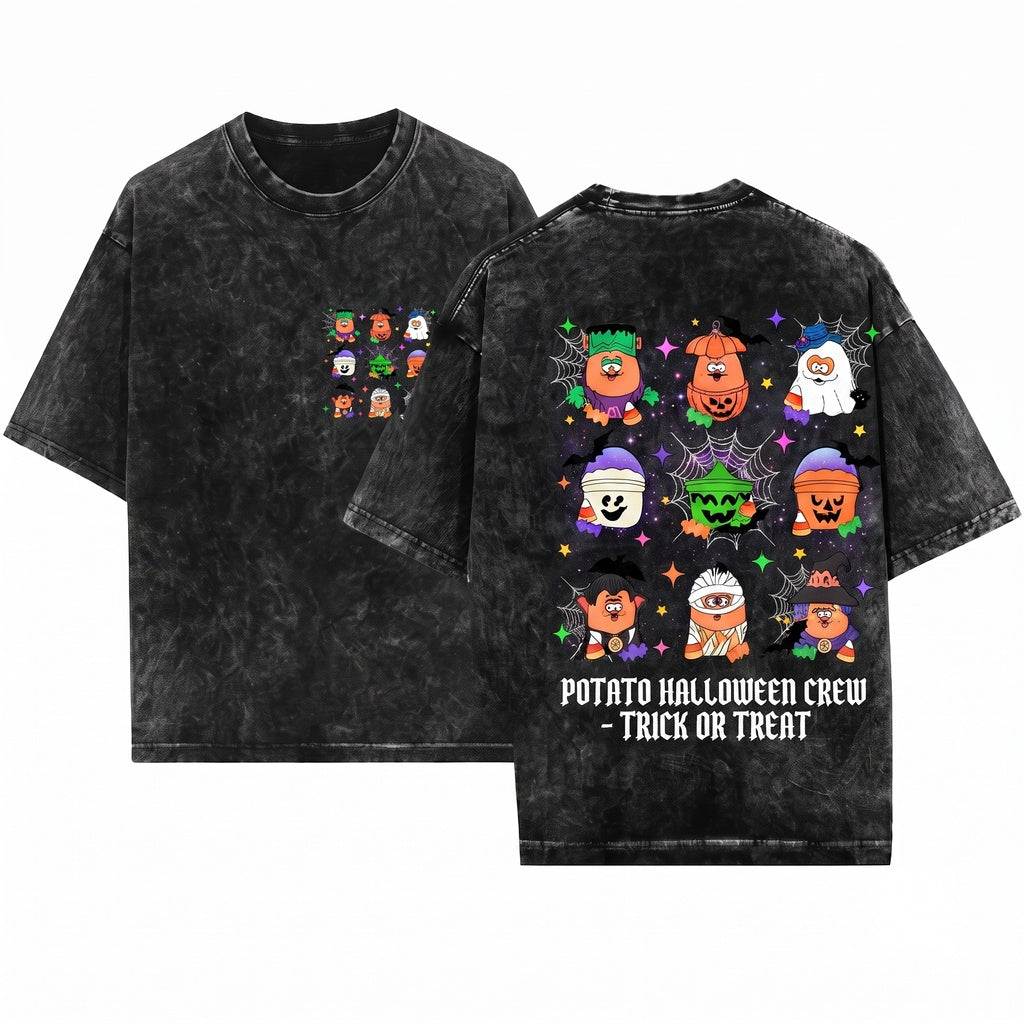Spooky Nuggets Meal Bucket Halloween Chicken Funny Trendy Party Unisex Wash T-Shirt