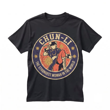Chun Li Vintage Anime Retro 90s Fighter Arcade Gamer Graphic Top, Unisex TShirt