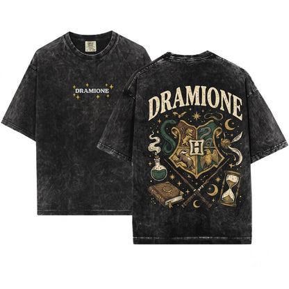 Dramione Inspired Dark Academia Fantasy Romance Fanfic Reader Gift Forbidden Lovers Aesthetic Unisex Wash T-Shirt