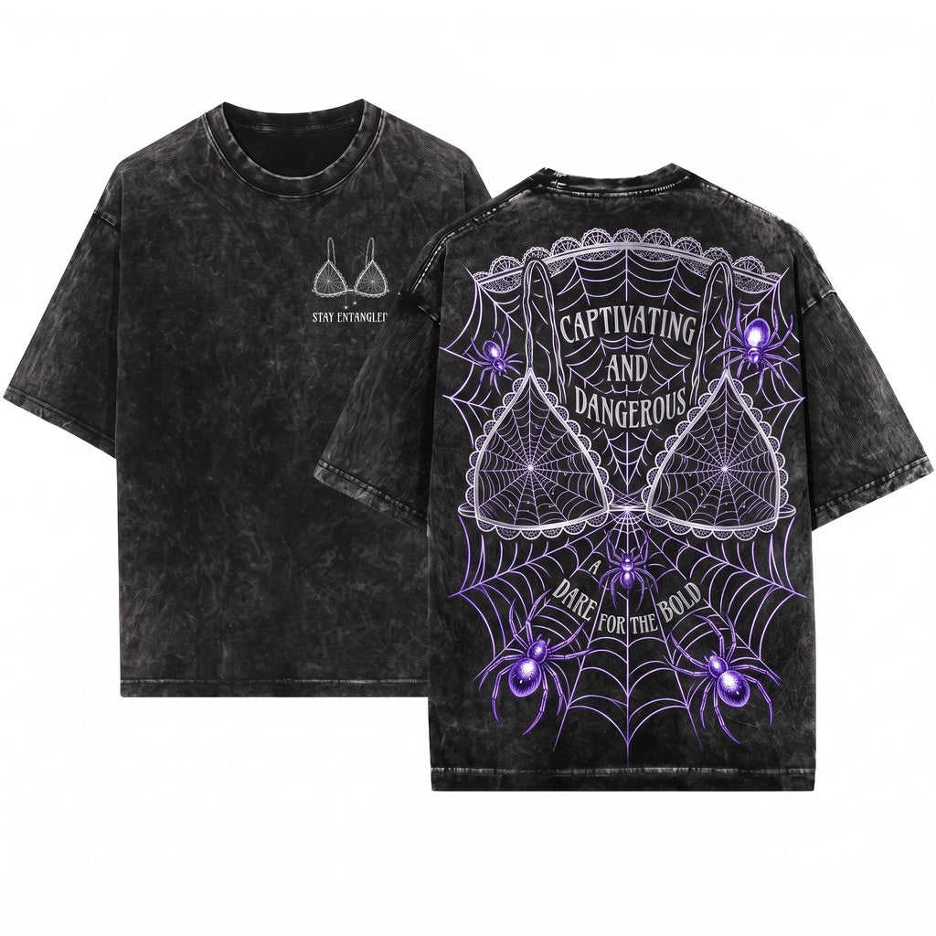 Funny Halloween Spider Web Costume Top Unisex Wash T-Shirt