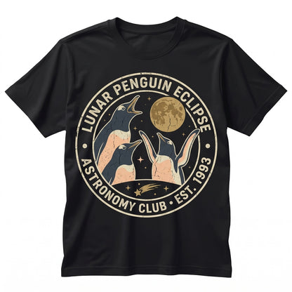 Three Gentoo Penguin Moon Funny Cute Vintage Antarctic Bird Lover Unisex TShirt