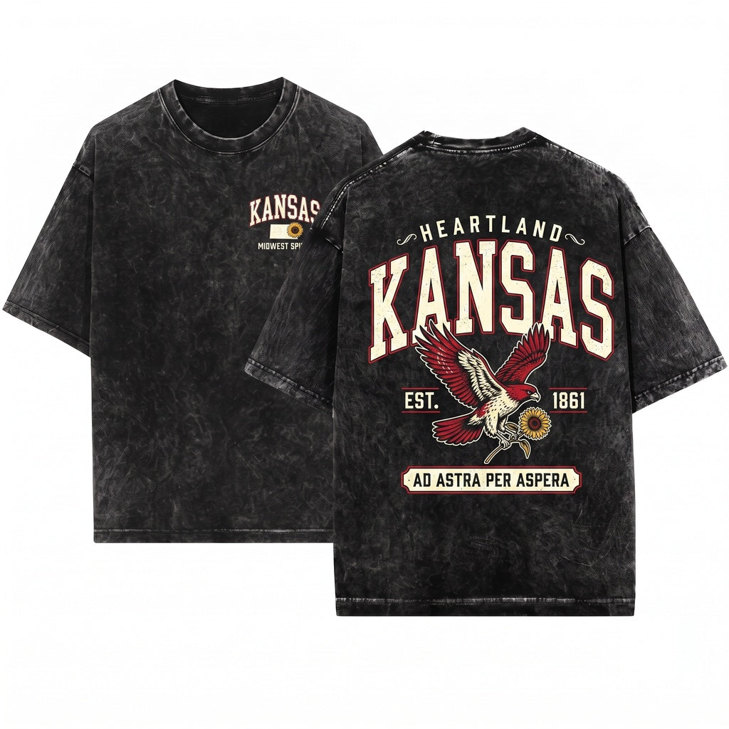 Kansas Football Game Day Tailgate Fan Apparel Vintage Unisex Wash T-Shirt
