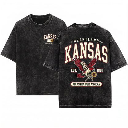 Kansas Football Game Day Tailgate Fan Apparel Vintage Unisex Wash T-Shirt