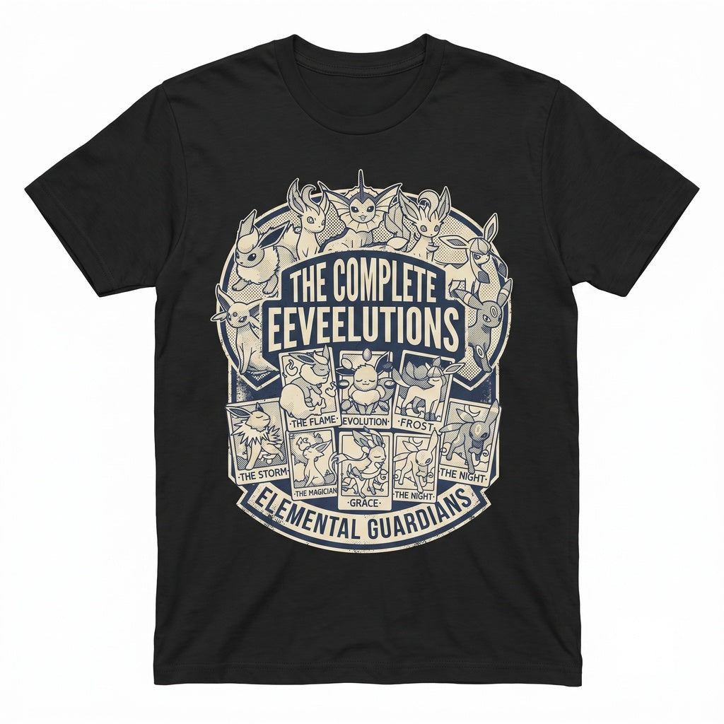 Eeveelution Tarot Card Mystical Creature Fortune Vintage Cute Anime Fan Gift Graphic Unisex TShirt