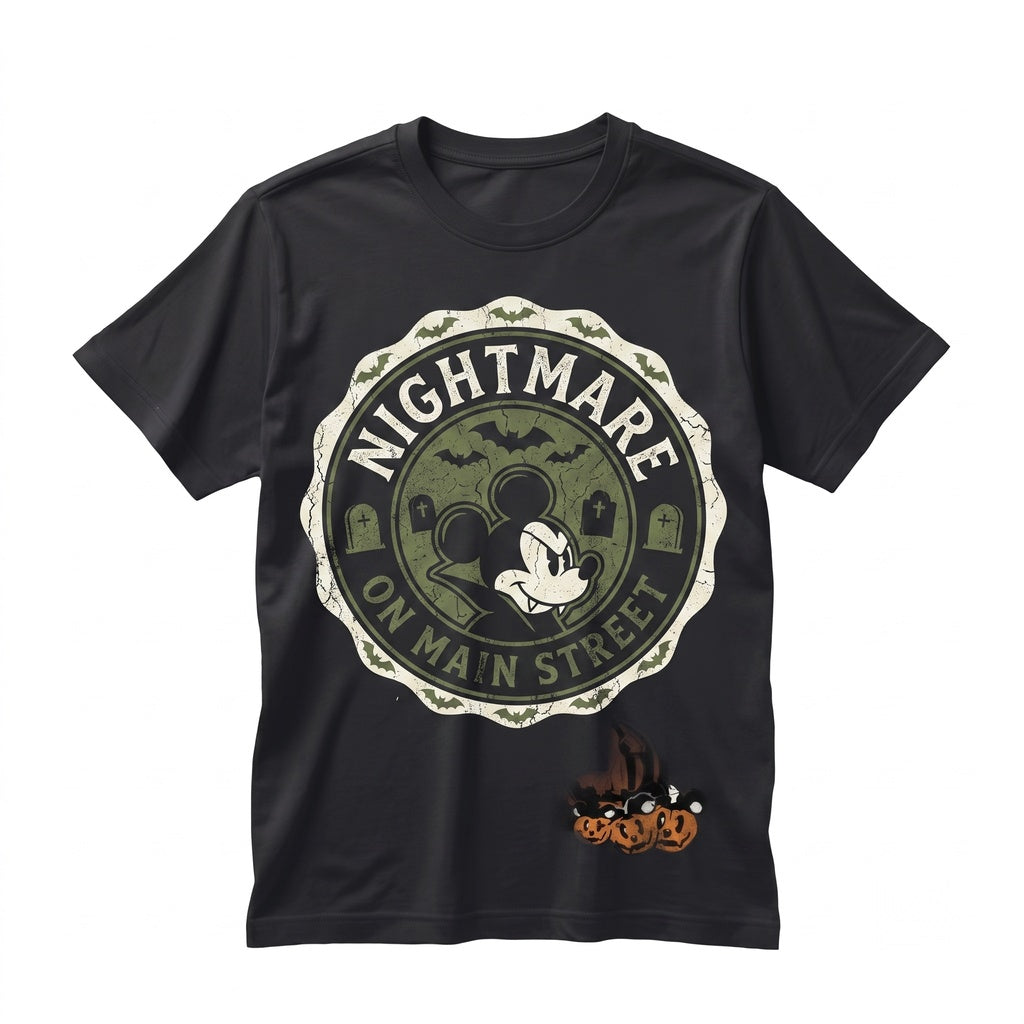 Vintage Retro Nightmare On Main Street Vampire Mouse Halloween 2026 Family Vacation Party Graphic Unisex TShirt