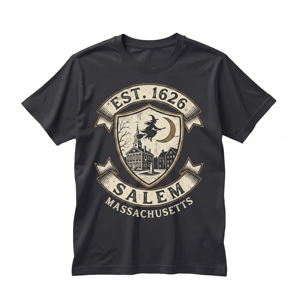 Vintage Salem Massachusetts Witch City Halloween Spooky Season Retro Fall Graphic Unisex TShirt