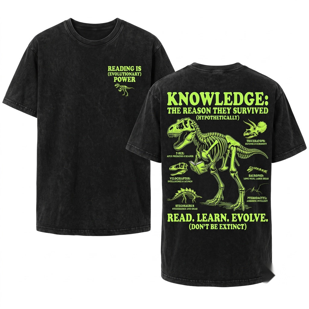 Funny Dinosaurs Didnt Read Bookworm Humorous Literature Gift Unisex Wash T-Shirt