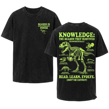 Funny Dinosaurs Didnt Read Bookworm Humorous Literature Gift Unisex Wash T-Shirt