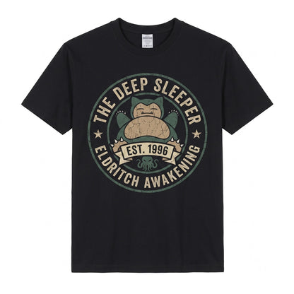 Cthulhu Snorlax Vintage Wash Dark Fantasy Anime Sleeveless Gothic Y2K Streetwear Graphic Gift Unisex TShirt