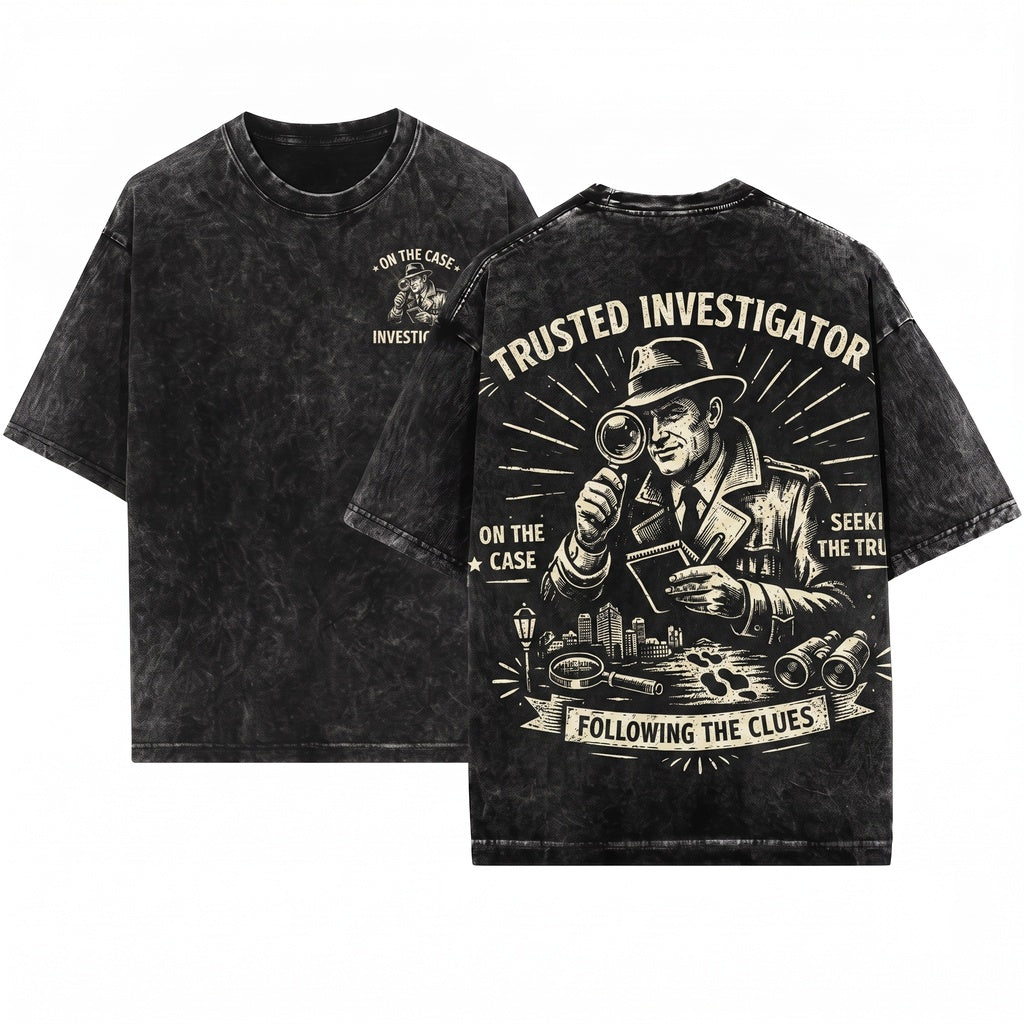 Vintage Detective Mystery Noir Truth Seeker Clue Investigator Gift Unisex Wash T-Shirt