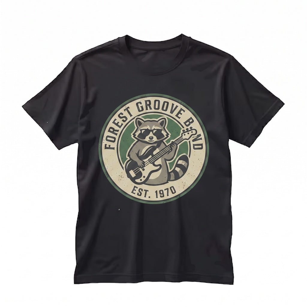 Vintage Raccoon Playing Guitar Graphic Funny Rock Music Lover Dad Mom Gift Apparel Unisex TShirt