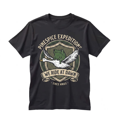 We Ride at Dawn Frog and Goose Embroidered Crewneck Medieval DnD Chaotic Good Ren Faire Sweatshirt Gildan 18000 Gift Unisex TShirt
