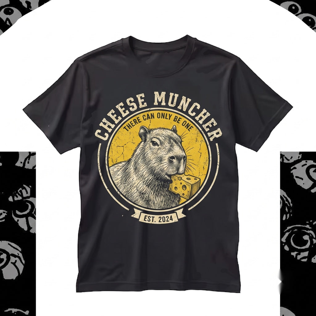 Funny Cheese Muncher Vintage Mouse Graphic Retro Rodent Cotton Top Unisex TShirt