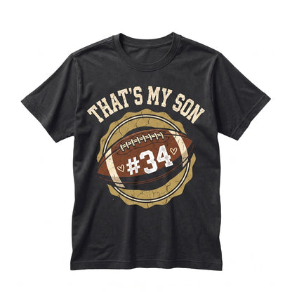 Proud Football Number 34 Mom Game Day Gift, Thats My Son Mama Sports Apparel Unisex TShirt