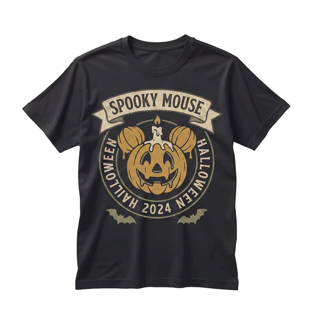 Retro Pumpkin Mouse Ears Halloween Family Matching Vintage Holiday Vacation Tops Unisex TShirt
