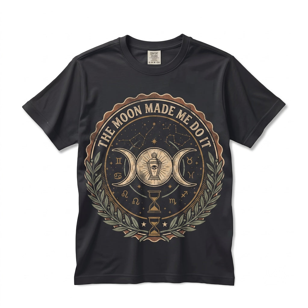 The Moon Made Me Do It Funny Quote Astrology Celestial Crescent Graphic Gift Unisex TShirt