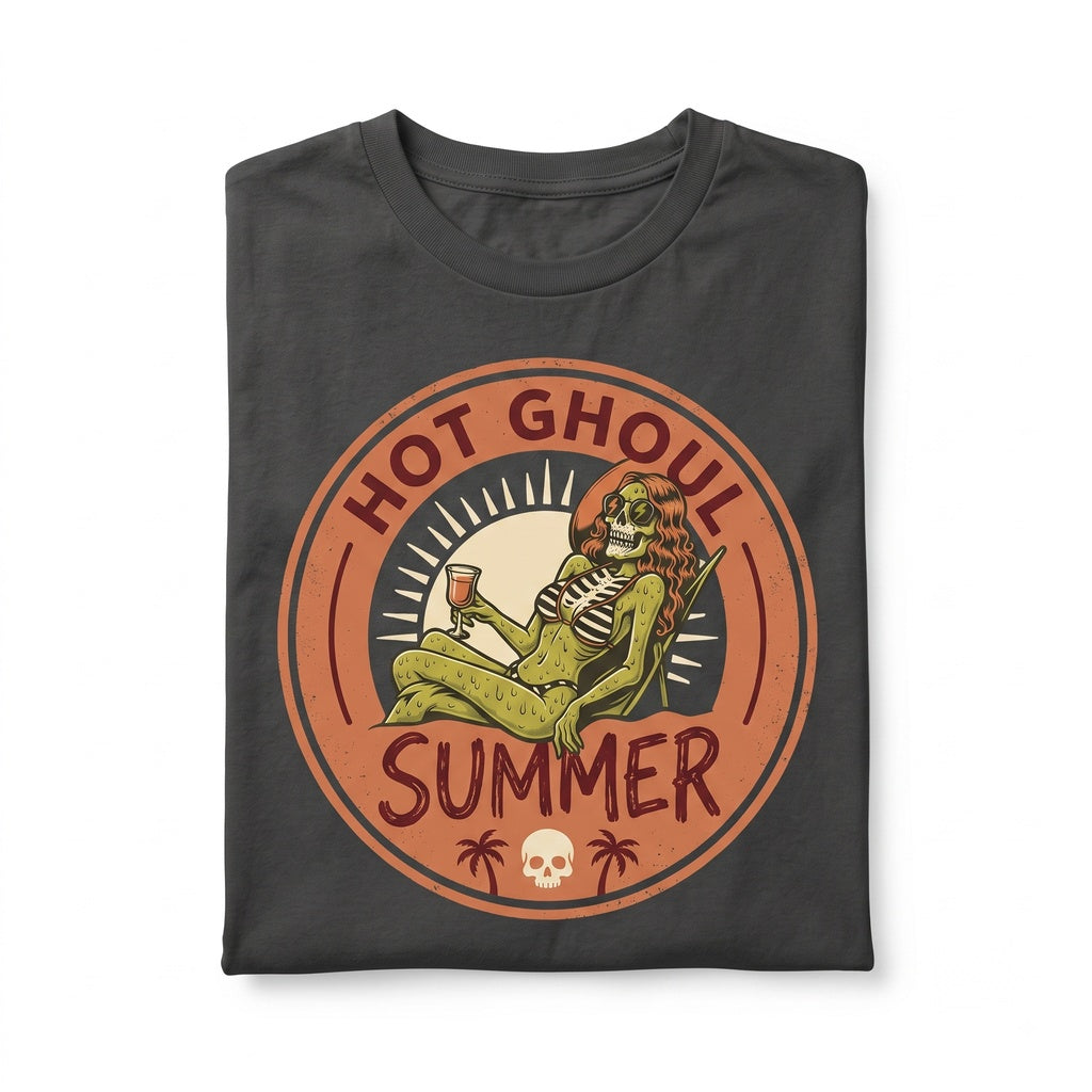 Hot Ghoul Summer Zombie Girl Spooky Creepy Cute July Halloween Unisex TShirt