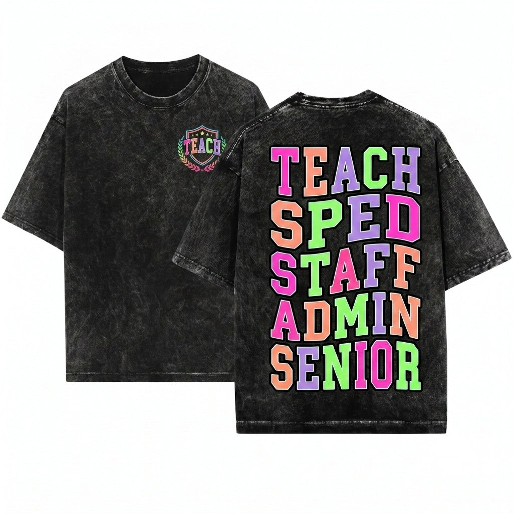 Colorful Varsity Teach Back To School Sped Senior Office Grunge Clean Bundle Digital PNG Graphic Design Direct To Film Print File