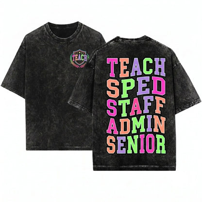 Colorful Varsity Teach Back To School Sped Senior Office Grunge Clean Bundle Digital PNG Graphic Design Direct To Film Print File