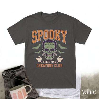 Retro Halloween Spooky Frankenstein Monster Graphic Vintage Horror Creature Gift Unisex TShirt