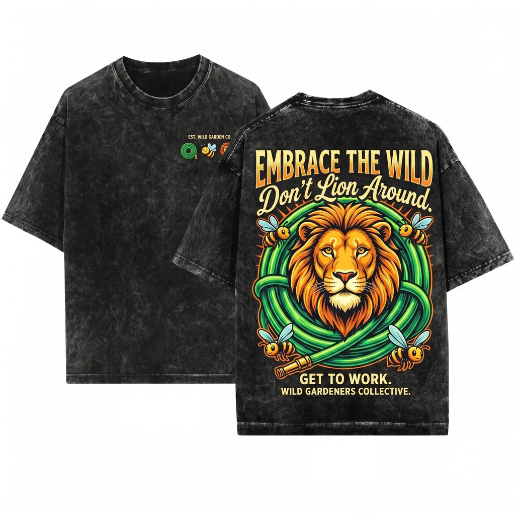 Funny Hose Bee Lion Graphic Meme Wordplay Novelty Unisex Wash T-Shirt