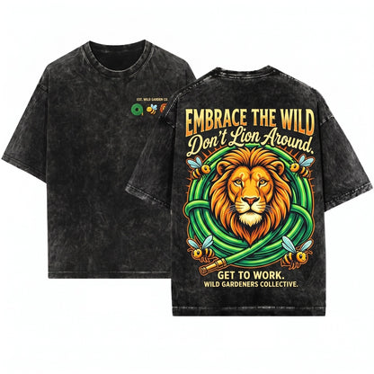 Funny Hose Bee Lion Graphic Meme Wordplay Novelty Unisex Wash T-Shirt