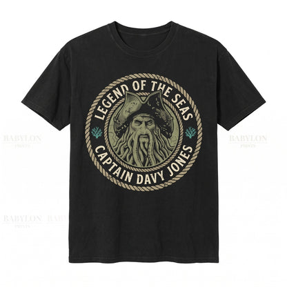 Davy Jones Jack Sparrow Pirate Theme Park Graphic Vintage Unisex TShirt