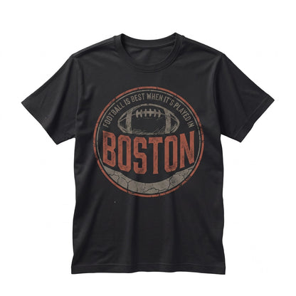 Vintage Boston Football Graphic New England Retro Double Sided Print Crewneck Apparel Unisex TShirt