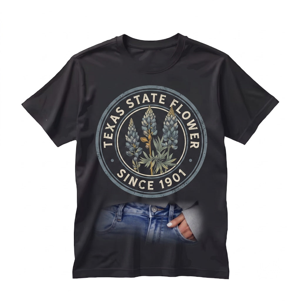 Texas Bluebonnet Flower State Pride Graphic Crewneck Apparel Vintage Wildflower Unisex TShirt