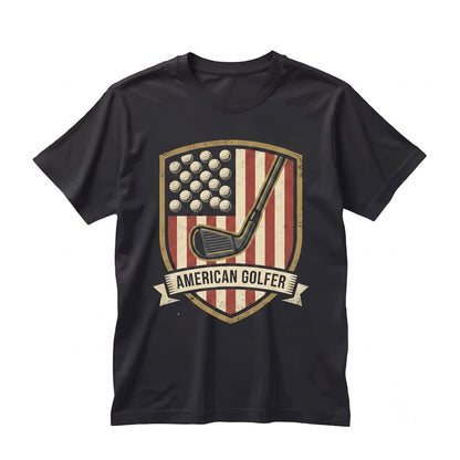 Patriotic American Flag Golf Player Graphic Apparel, USA Independence Day Gift Unisex TShirt