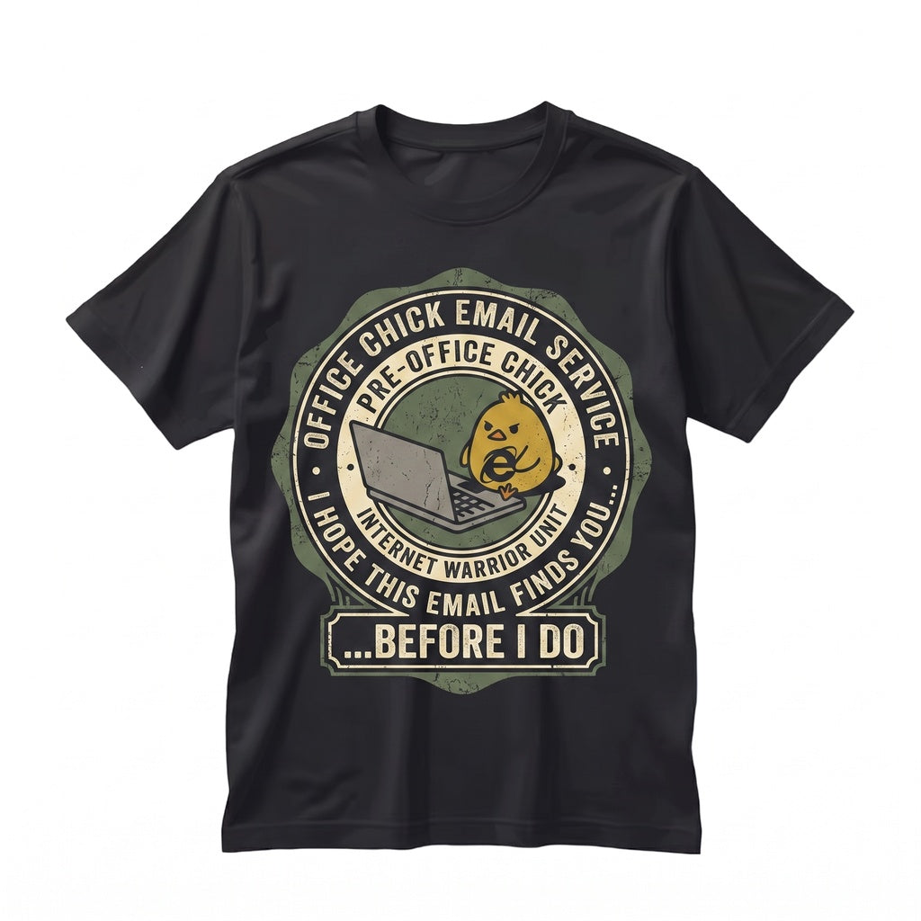 I Hope This Email Finds You Funny Embroidered Chick Meme Sarcastic Work Humor Graphic Top Unisex TShirt