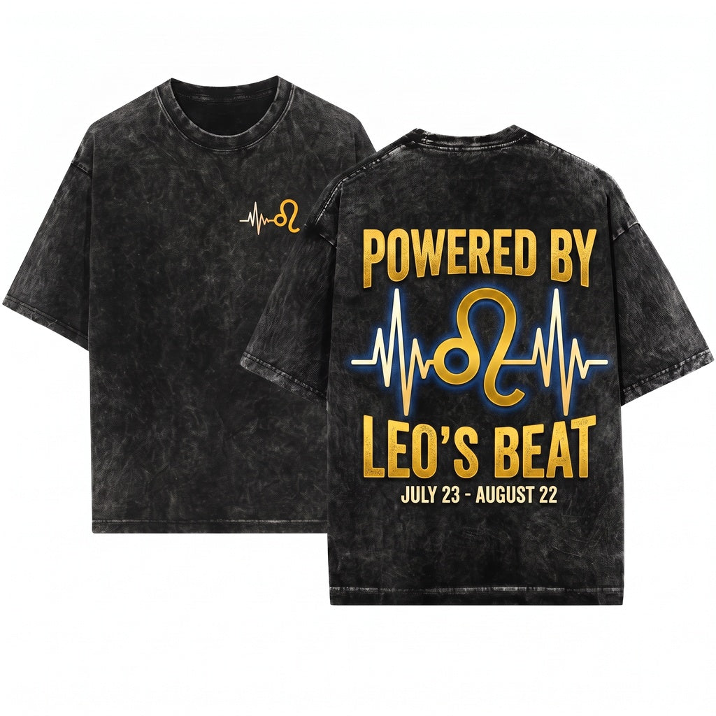 Leo Pulse Horoscope Zodiac Astrological Sign Born On July 23 August 22 Birthday Cool Christmas Present Unisex Wash T-Shirt